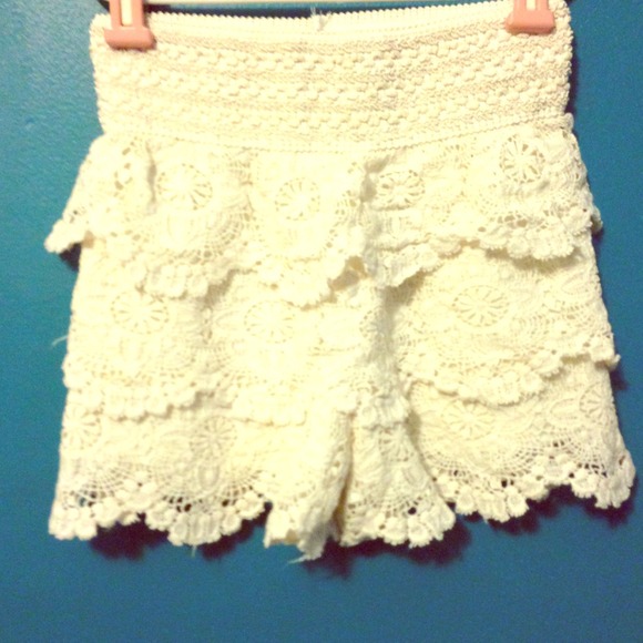 Floral shorts.