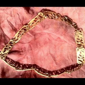 14 k gold rose tiled bracelet