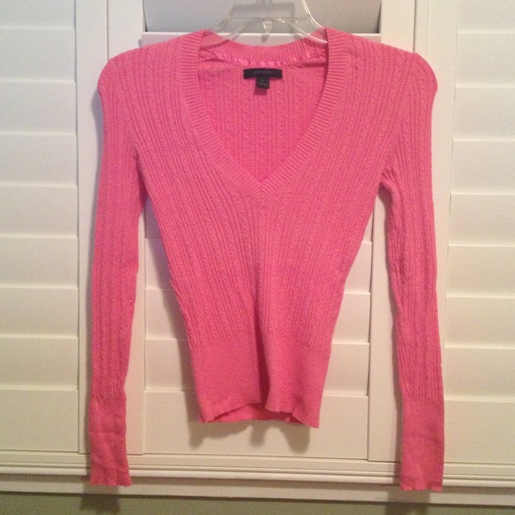 Pink cable knit sweater