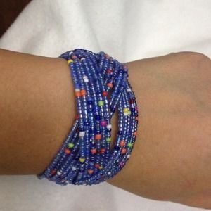 Cuff beads bangle bracelet