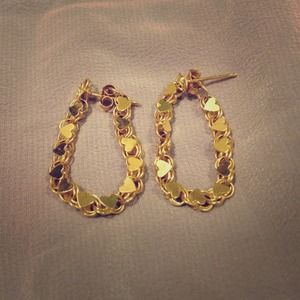 Gold Heart Chain Earrings