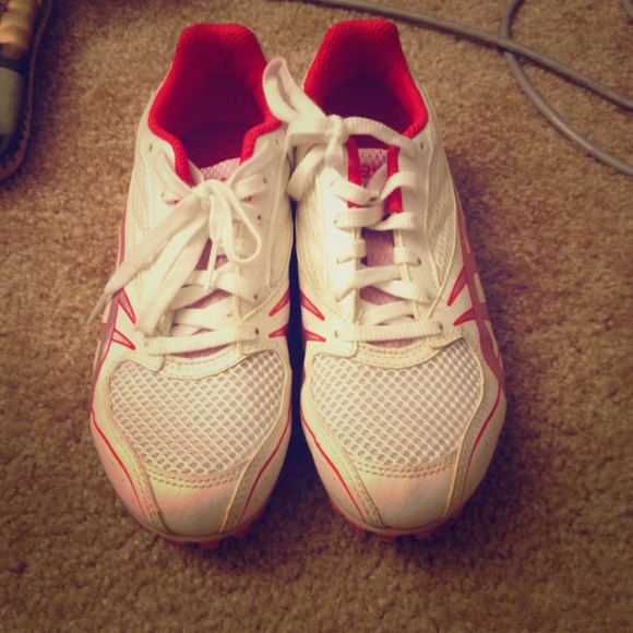 Size 6 Red/Pink/White Asics Racing Flats