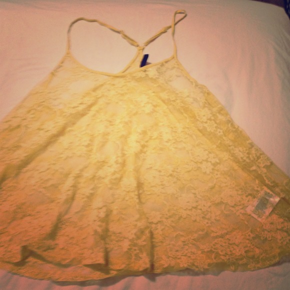 Lace yellow tank