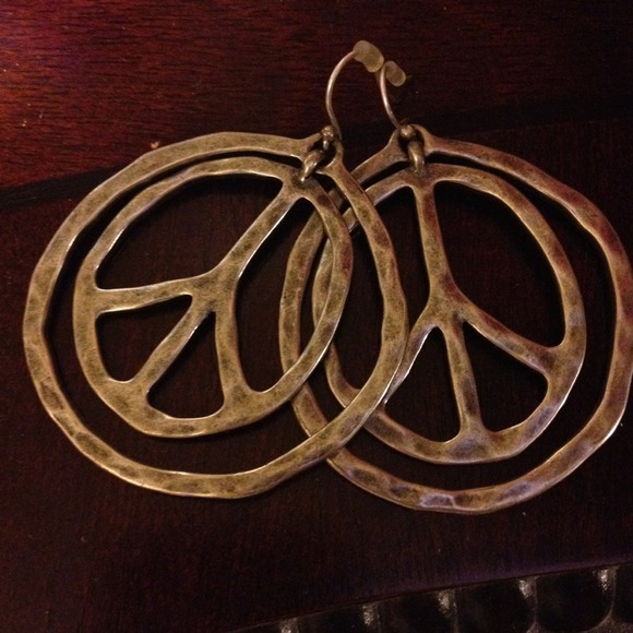 SOLD Lucky Brand Peace sign earrings