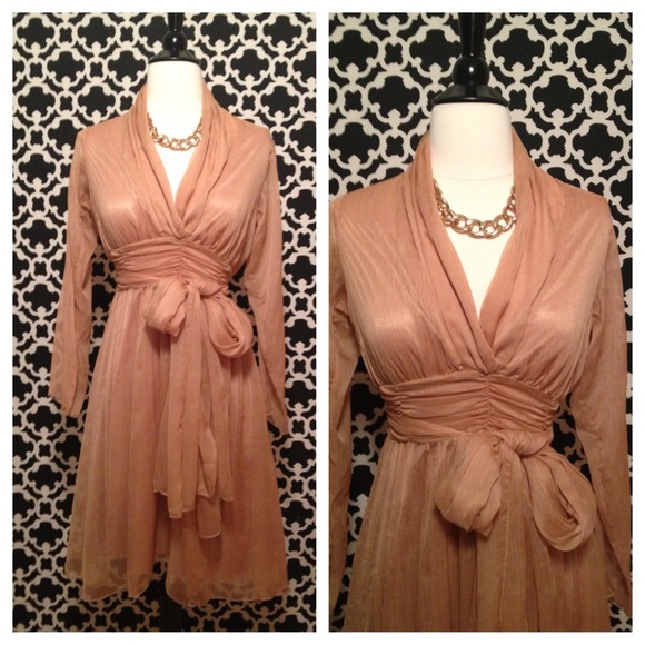 Beige Sheer A line dress