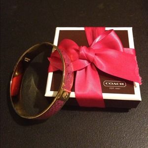 Authentic Coach Signature half inch bangle