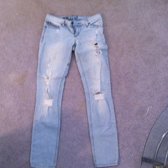 FOX bleached ripped skinny jeans