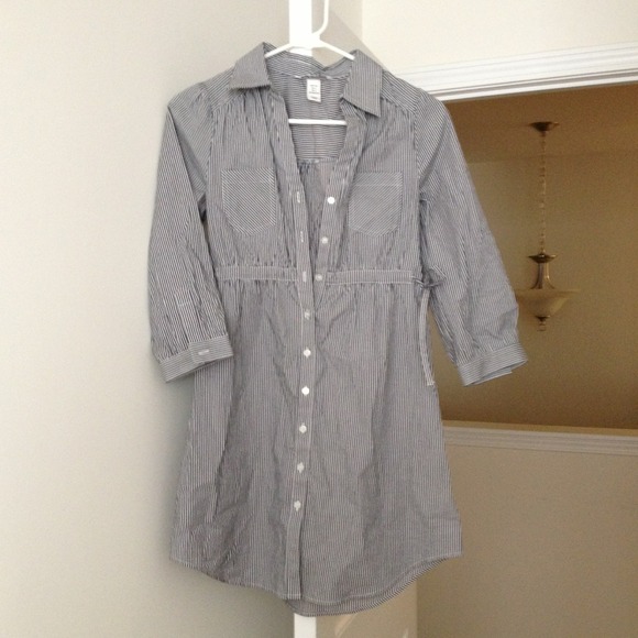 H&M tunic/dress gray and white striped