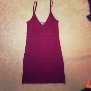 Oxblood Hervé léger style bandage dress
