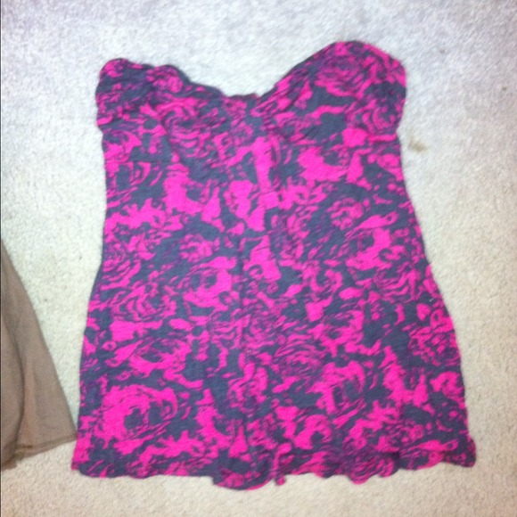 Strapless floral top