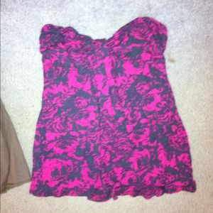 Strapless floral top