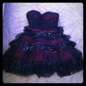 Black and red puffy dress. Short worn once.