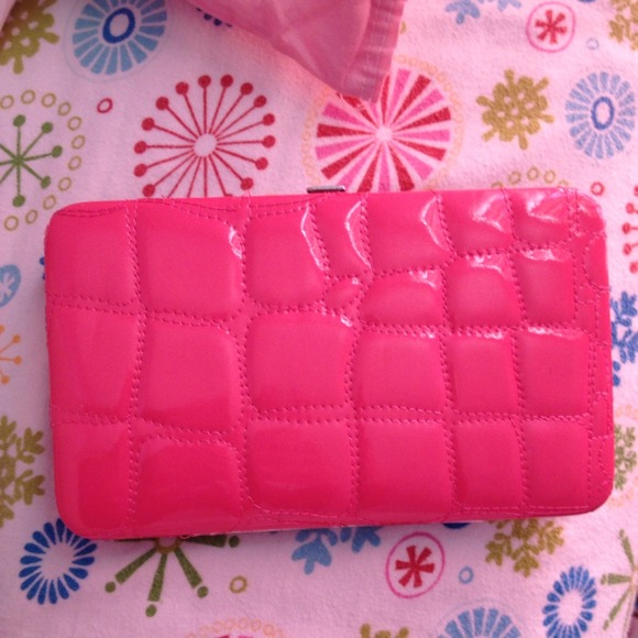 Pink patent wallet