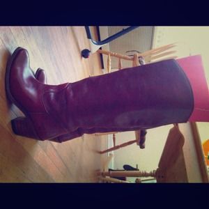 Red leather Frye Boots