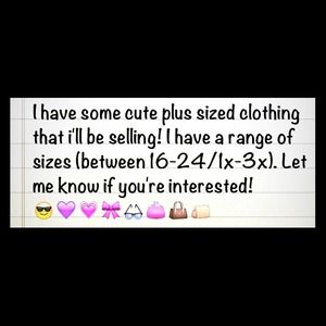 Plus sized Shirts, dresses, lots of jeans!