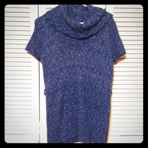 Blue Turtleneck Sweaterdress