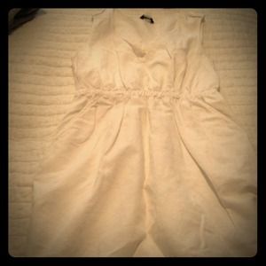 White linen sleeveless day dress