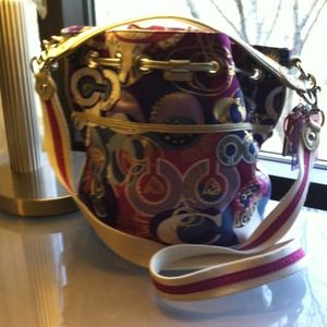 SOLD. Bundled. Coach PurpleMulti Barrett Pop Tote