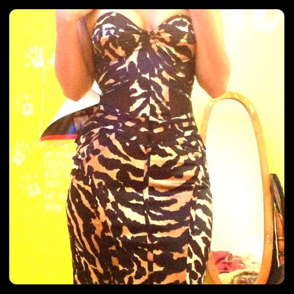 Tiger print prom dress