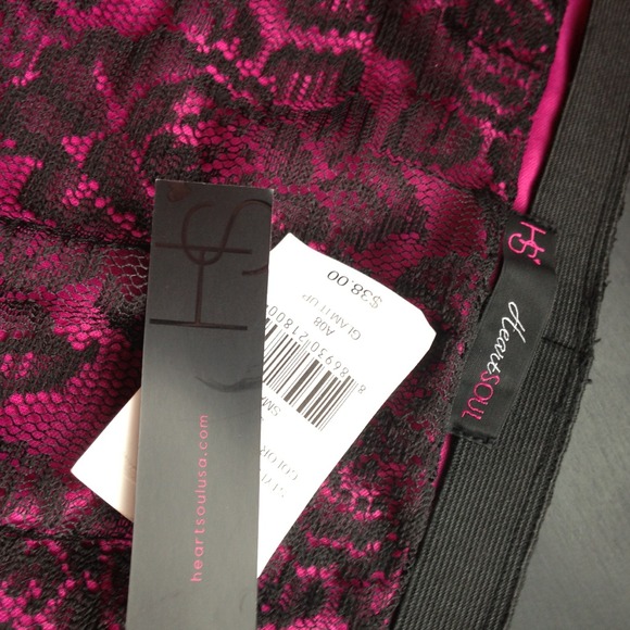 Reserved - Lace & Raspberry Mini Skirt - Picture 2 of 2