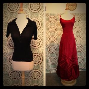 Melanie's Bundle red dress and black top
