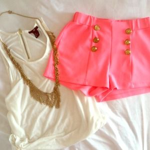 ❌SOLD❌🎀Reduced🎀Fluorescent Pink Sailor Shorts