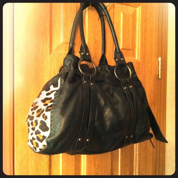 Black genuine leather Jessica Simpson large purse