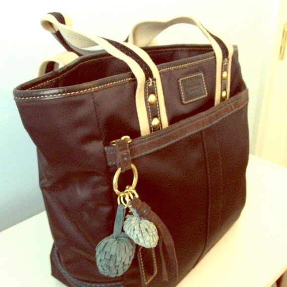 Coach Handbags - REDUCED! Coach Purse. Black Vinyl.