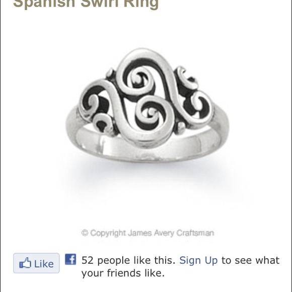 James Avery Sterling Silver Spanish swirl ring