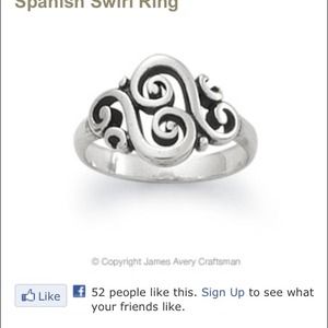 James Avery Sterling Silver Spanish swirl ring