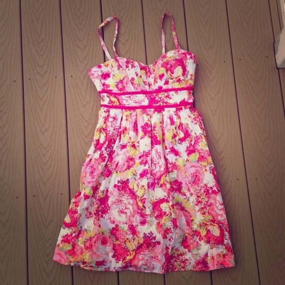 Pink Floral Print Summer Dress 💐🌸🌷
