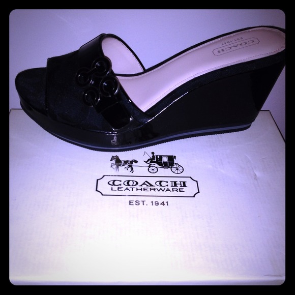 Black Coach Wedges
