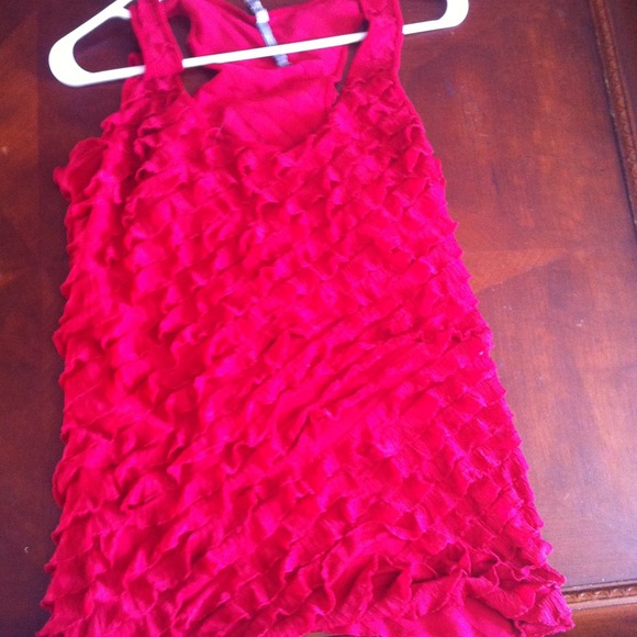 Red racerback tank top