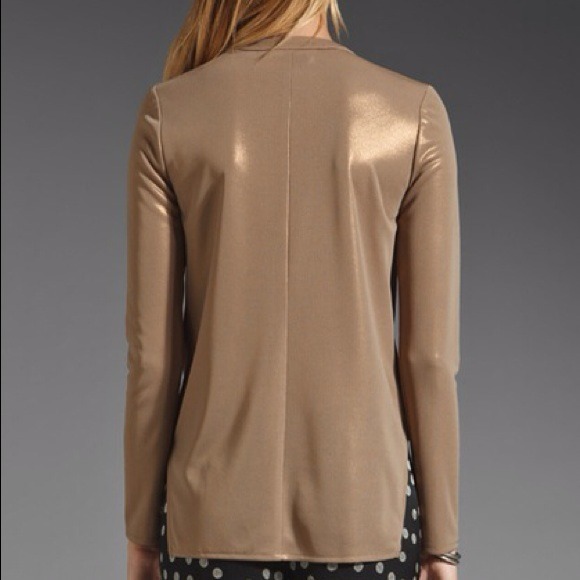 Derek Lam 10 Crosby Bronze Draped Blouse - Picture 3 of 4