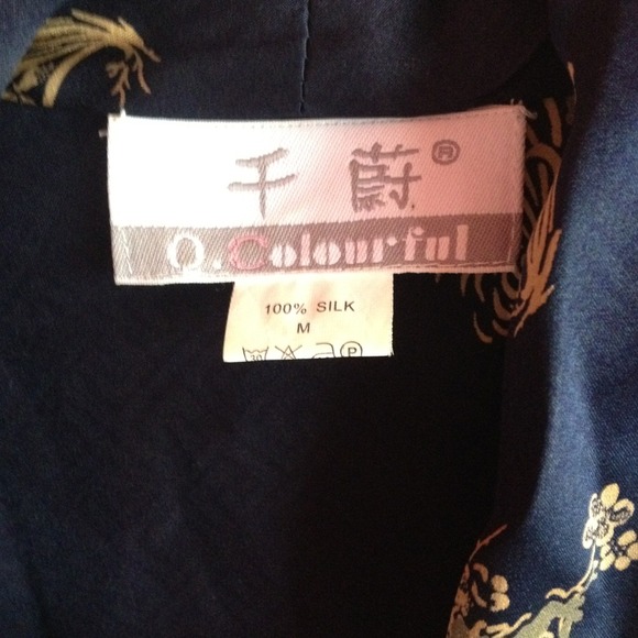 ❌SOLD. Vintage silk Chinese open cover up - Picture 3 of 4