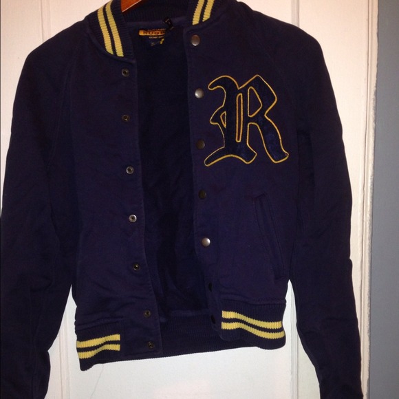 Yellow and blue rugby varsity jacket
