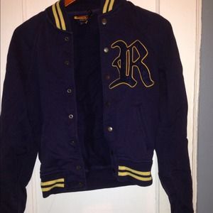 Yellow and blue rugby varsity jacket