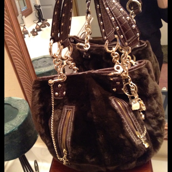 Kathy purse soft brown faux fur