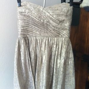 Shoshanna gold silk party dress