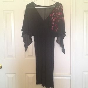 Sheer top with pretty pink flowers from Express