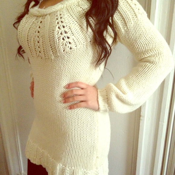 Old Navy knitted cream-colored sweater dress