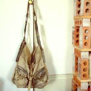 Betsy Johnson distressed leather shoulder bag