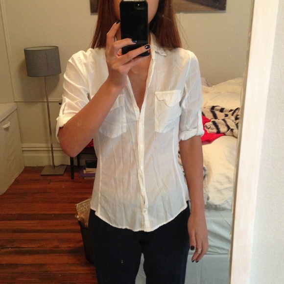 White James Perse shirt.