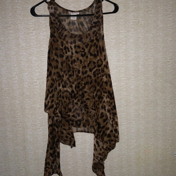 Sheer leopard print top