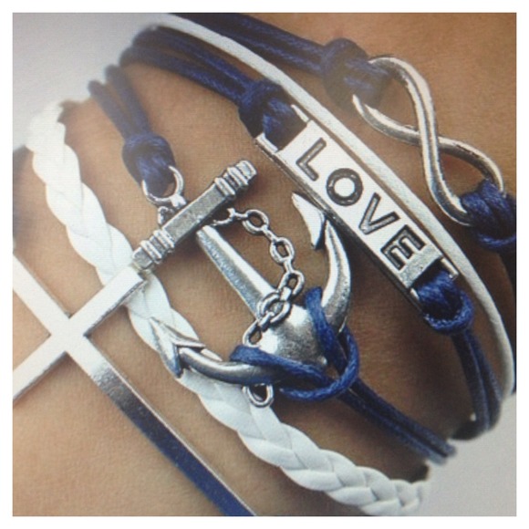 Jewelry - Side cross, love, anchor, infinity bracelet