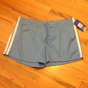 Mesh overlay sport shorts with stripes blue black
