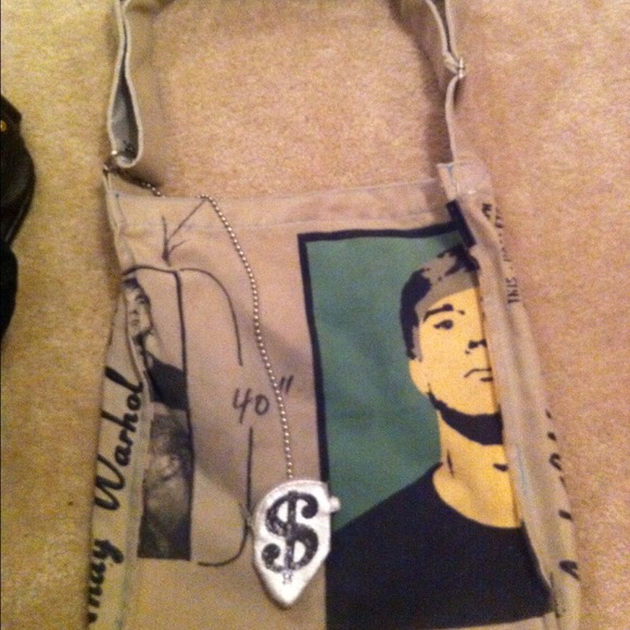 Cross body pop art large canvas bag - Picture 1 of 3