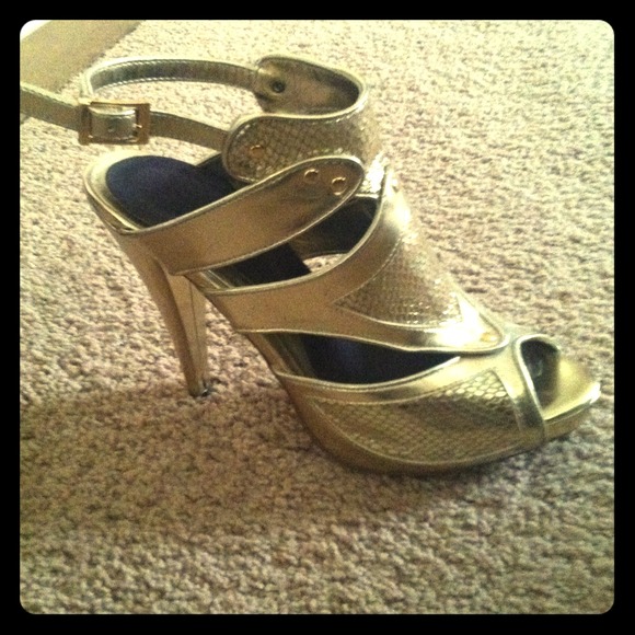 Aldo gold gladiator heels
