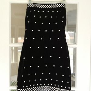 Strapless black and silver dress