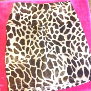 Tan and brown fitted skirt